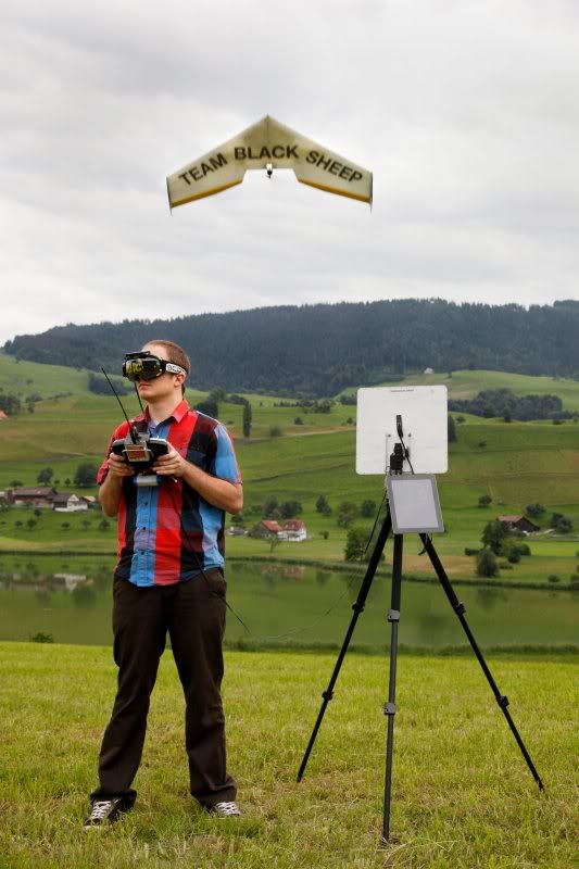 Pirker operates his drones with an FPV system. A live feed links the drone's camera to Pirker's goggles. 