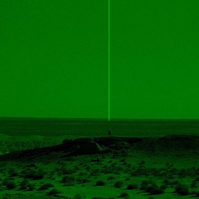The Light of God by James Bridle features the laser used to guide Hellfire missiles from drones to their target.