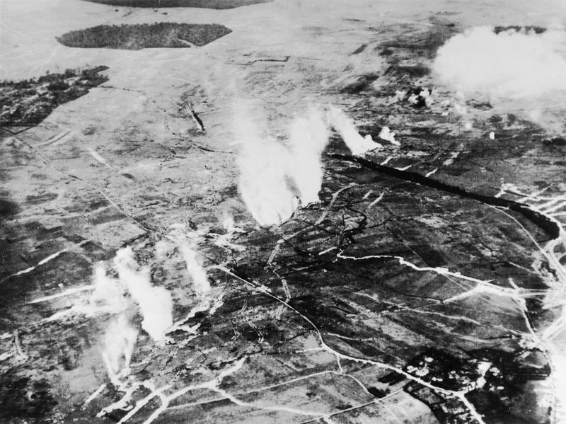 A British gas attack in progress in June 1916 before the Battle of the Somme. Credit: Imperial War Museum