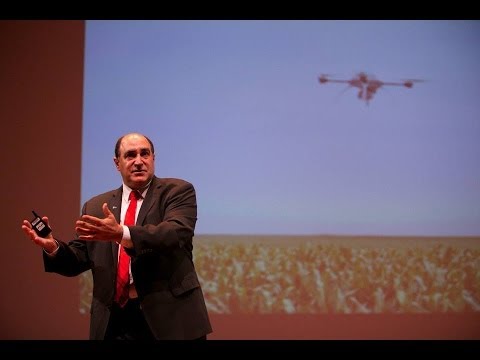 Michael Toscano speaking at the Drones and Aerial Robotics Conference in 2013. Credit: YouTube