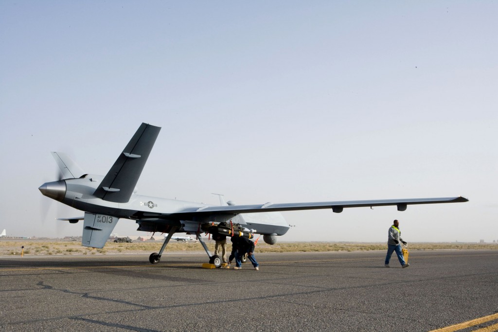 An MQ-9 Reaper is prepared for take-off in Afghanistan in September.  Credit: U.S. Air Force 