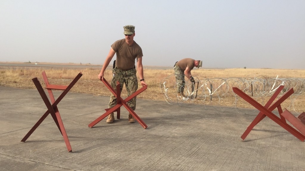 U.S. Navy personnel at an entry control point in Garoua, Cameroon, on Dec. 24, 2015. Credit: Lt. Jason McGee/US Navy