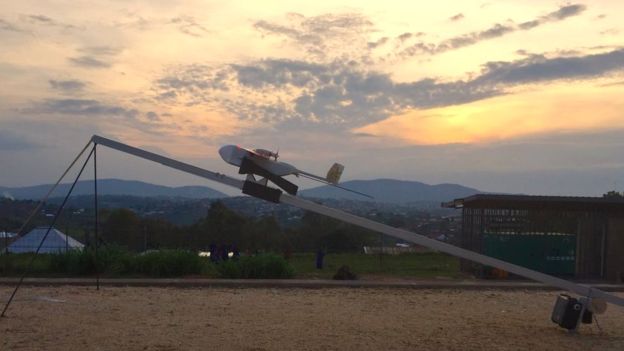 Zipline and the Rwandan government began a collaborative effort to use drones to deliver medical supplies. Credit: Zipline