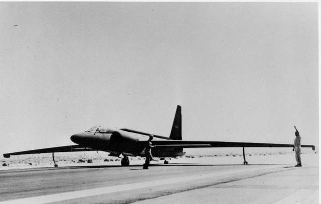 A U-2 spy plane being test in the base that eventually became Area 51. Credit: CIA/AP